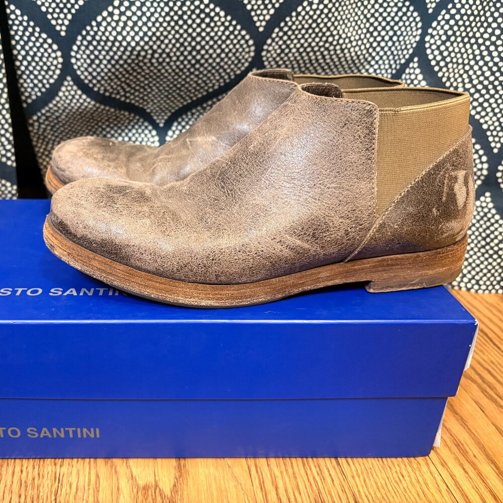 Fausto Santini Distressed Leather Chelsea Booties | EU 37 / US 6.5–7